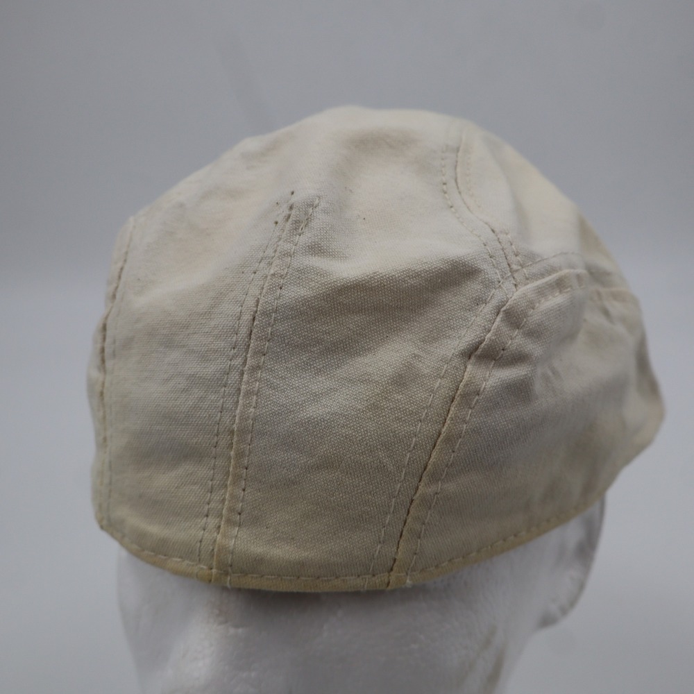 New York Hat Co Flat Cap Mens Womens S/M Cream‎ Cotton Canvas Ivy Newsboy USA